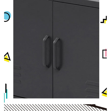 Artiss Buffet Sideboard Metal Cabinet - BASE Charcoal Furniture Kings Warehouse 