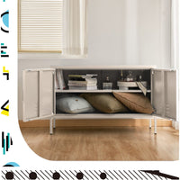 Artiss Buffet Sideboard Metal Cabinet - BASE White Furniture Kings Warehouse 