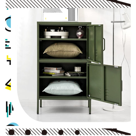 Artiss Buffet Sideboard Metal Cabinet - DOUBLE Green Furniture Kings Warehouse 
