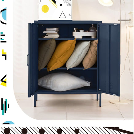 Artiss Buffet Sideboard Metal Cabinet - SWEETHEART Blue Furniture Kings Warehouse 