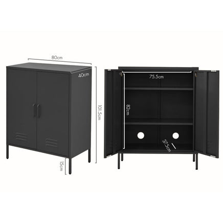 Artiss Buffet Sideboard Metal Cabinet - SWEETHEART Charcoal Furniture Kings Warehouse 