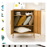 Artiss Buffet Sideboard Metal Cabinet - SWEETHEART Yellow Furniture Kings Warehouse 