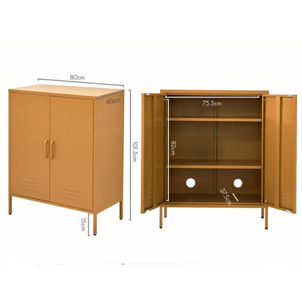 Artiss Buffet Sideboard Metal Cabinet - SWEETHEART Yellow Furniture Kings Warehouse 