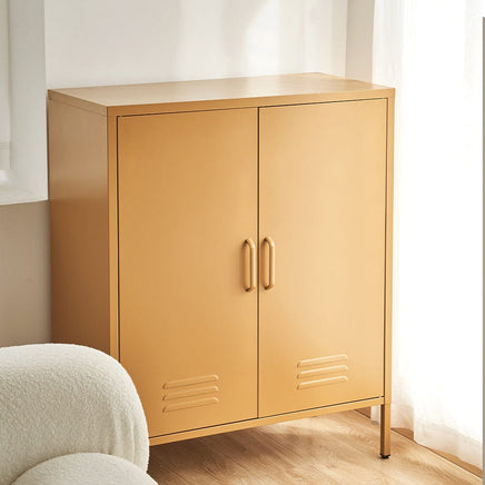 Artiss Buffet Sideboard Metal Cabinet - SWEETHEART Yellow Furniture Kings Warehouse 