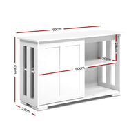 Artiss Buffet Sideboard Sliding Doors - SERA White Furniture Kings Warehouse 