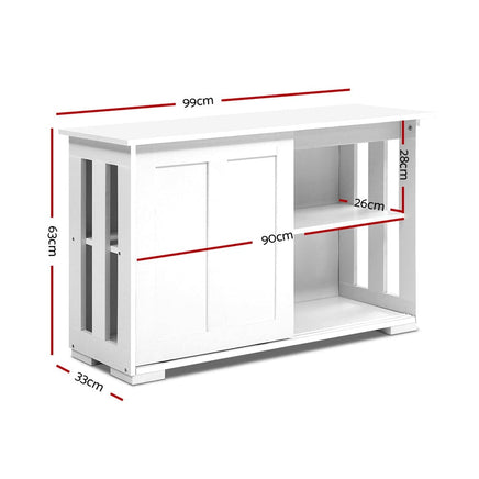 Artiss Buffet Sideboard Sliding Doors - SERA White Furniture Kings Warehouse 