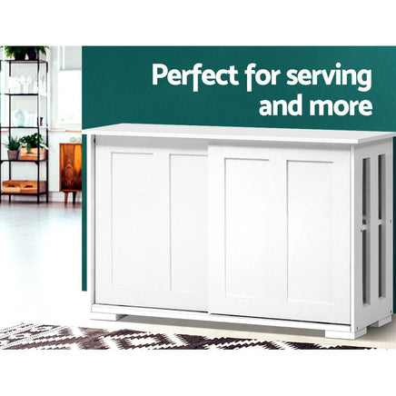 Artiss Buffet Sideboard Sliding Doors - SERA White Furniture Kings Warehouse 