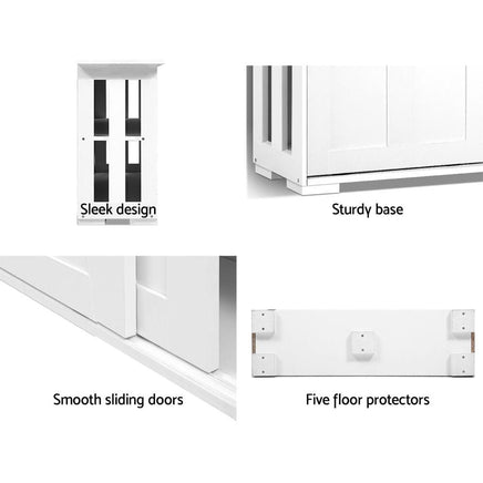 Artiss Buffet Sideboard Sliding Doors - SERA White Furniture Kings Warehouse 