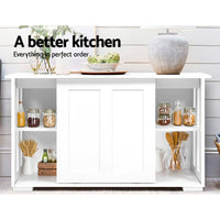 Artiss Buffet Sideboard Sliding Doors - SERA White Furniture Kings Warehouse 