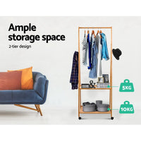 Artiss Clothes Rack Airer Coat Stand 165x59cm Wheels Home & Garden Kings Warehouse 