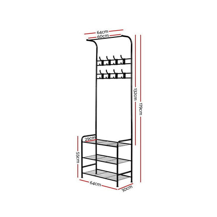 Artiss Clothes Rack Airer Coat Stand 179cm Hanger Rail Closet Home & Garden Kings Warehouse 