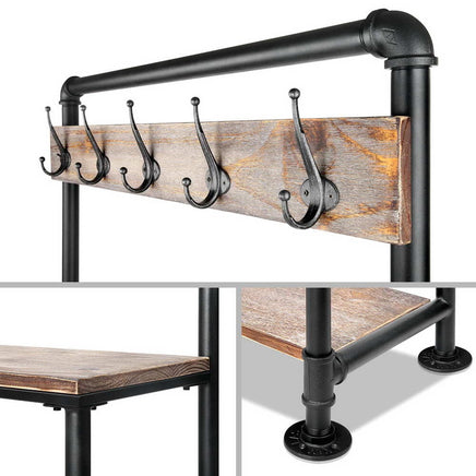Artiss Clothes Rack Shoe Rack Vintage Coat Stand Hallway Shelf Furniture Frenzy KingsWarehouse 