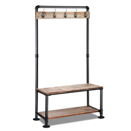 Artiss Clothes Rack Shoe Rack Vintage Coat Stand Hallway Shelf Furniture Frenzy KingsWarehouse 