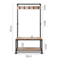 Artiss Clothes Rack Shoe Rack Vintage Coat Stand Hallway Shelf Furniture Frenzy KingsWarehouse 