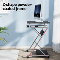 Artiss Computer Desk Keyboard Tray Shelf Black 60CM Furniture Kings Warehouse 