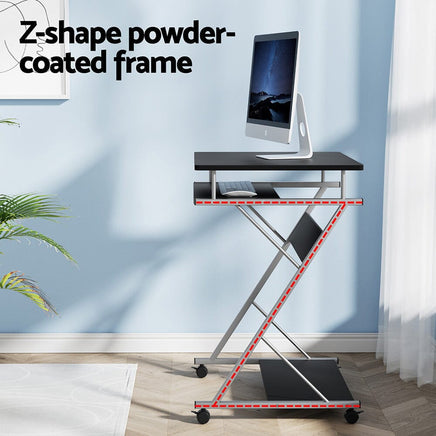 Artiss Computer Desk Keyboard Tray Shelf Black 60CM Furniture Kings Warehouse 