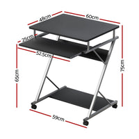 Artiss Computer Desk Keyboard Tray Shelf Black 60CM Furniture Kings Warehouse 