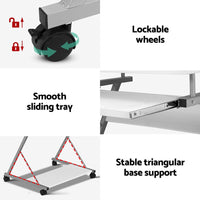 Artiss Computer Desk Keyboard Tray Shelf White 60CM Furniture Kings Warehouse 
