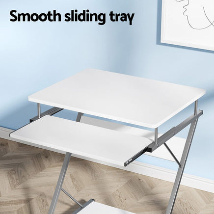 Artiss Computer Desk Keyboard Tray Shelf White 60CM Furniture Kings Warehouse 