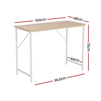 Artiss Computer Desk Oak 100CM Furniture Kings Warehouse 