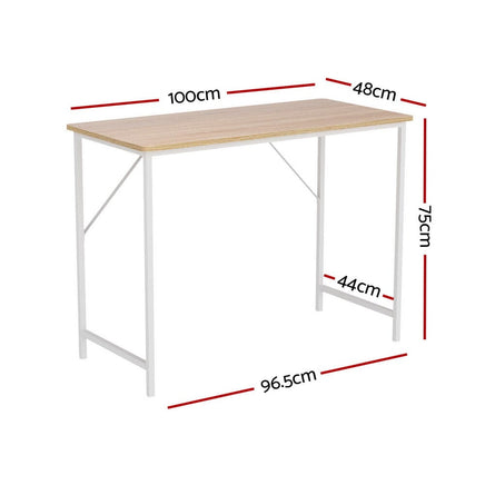 Artiss Computer Desk Oak 100CM Furniture Kings Warehouse 