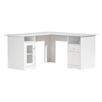 Artiss Computer Desk Shelf Cabinet L-Shape White 150CM Furniture Kings Warehouse 
