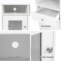 Artiss Computer Desk Shelf Cabinet L-Shape White 150CM Furniture Kings Warehouse 