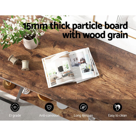 Artiss Console Table 106CM 2-tier Walnut Cora Home & Garden Kings Warehouse 