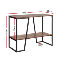 Artiss Console Table 106CM 2-tier Walnut Cora Home & Garden Kings Warehouse 