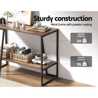 Artiss Console Table 106CM 2-tier Walnut Cora Home & Garden Kings Warehouse 