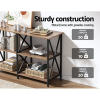 Artiss Console Table 120CM 3-tier Walnut Xiah Home & Garden Kings Warehouse 