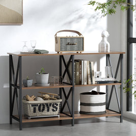 Artiss Console Table 120CM 3-tier Walnut Xiah Home & Garden Kings Warehouse 