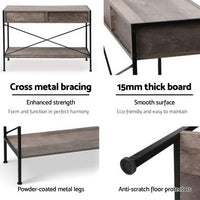 Artiss Console Table 2 Drawers Walnut Marconi Home & Garden Kings Warehouse 