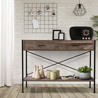 Artiss Console Table 2 Drawers Walnut Marconi Home & Garden Kings Warehouse 