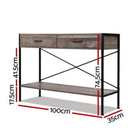 Artiss Console Table 2 Drawers Walnut Marconi Home & Garden Kings Warehouse 