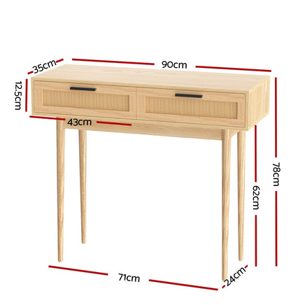 Artiss Console Table 2 Rattan Drawers Furniture Kings Warehouse 