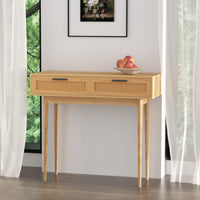Artiss Console Table 2 Rattan Drawers Furniture Kings Warehouse 