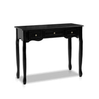 Artiss Console Table 3 Drawers Black Hamptons Furniture Kings Warehouse 
