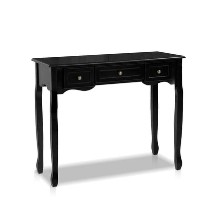 Artiss Console Table 3 Drawers Black Hamptons Furniture Kings Warehouse 