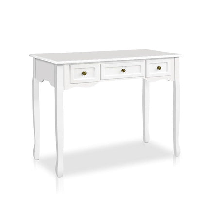 Artiss Console Table 3 Drawers White Hamptons Furniture Kings Warehouse 