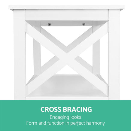 Artiss Console Table 3-tier White Polly Furniture Kings Warehouse 
