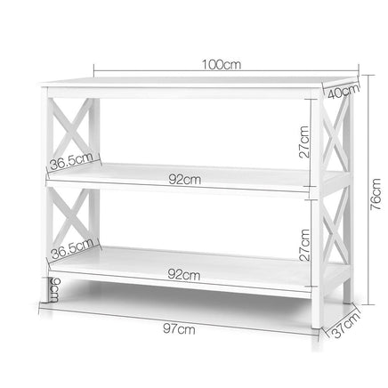 Artiss Console Table 3-tier White Polly Furniture Kings Warehouse 