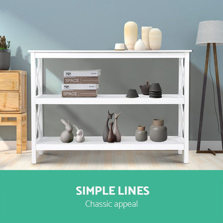 Artiss Console Table 3-tier White Polly Furniture Kings Warehouse 