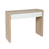 Artiss Console Table Storage Drawer Jory White Pine Audio & Video Kings Warehouse 