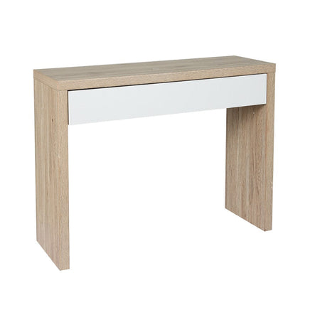 Artiss Console Table Storage Drawer Jory White Pine Audio & Video Kings Warehouse 