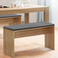 Artiss Dining Bench Upholstery Seat Wooden Chair Oak 90cm Furniture Kings Warehouse 