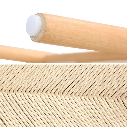 Artiss Dining Chair Wooden Rattan Seat Wishbone Back Furniture Kings Warehouse 