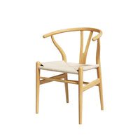 Artiss Dining Chair Wooden Rattan Seat Wishbone Back Furniture Kings Warehouse 