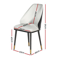 Artiss Dining Chairs Set of 2 Leather Seat Beige and Black Furniture Kings Warehouse 