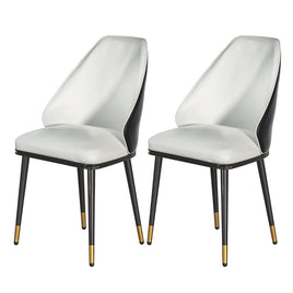Artiss Dining Chairs Set of 2 Leather Seat Beige and Black Furniture Kings Warehouse 
